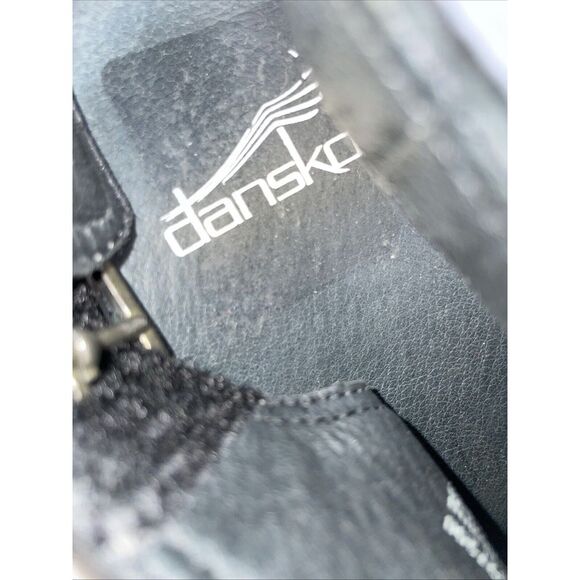 DANSKO Black Leather Buckle/Strap Wedge Shoes Sandals Women's Size 6.5-7 EU 37‎ - Picture 9 of 14